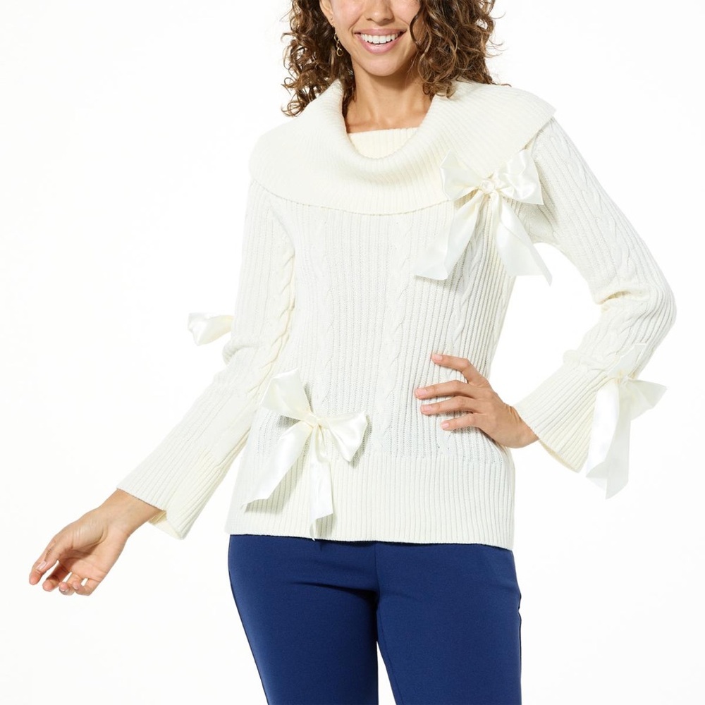 C Wonder by Christian Siriano Multi Bow Detail Sweater - Picture 2 of 2